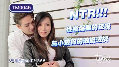 国产AV 天美传媒 TM0045 NTR!! 性欲爆棚的夜晚，与小狼狗的浪漫激战 王欣 海报