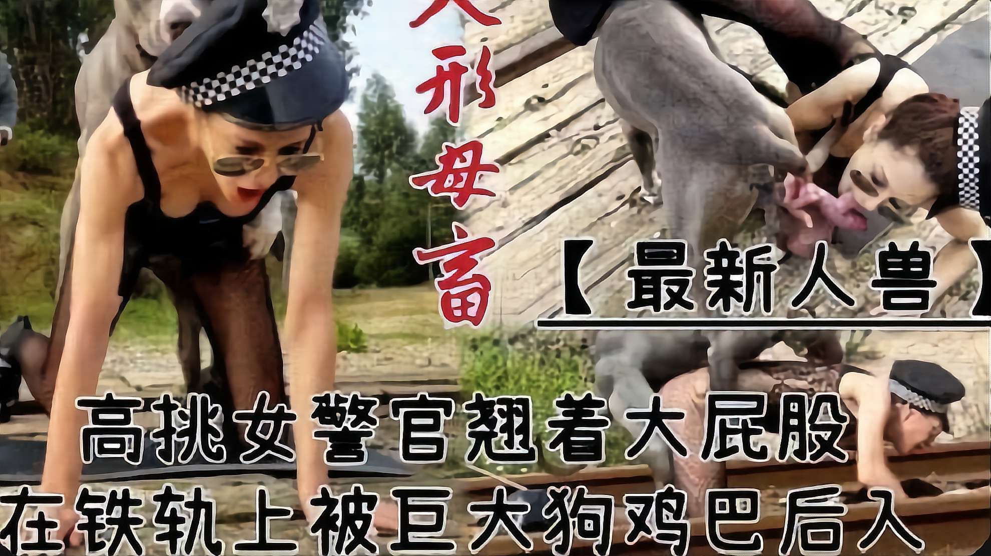 [人狗乱伦]女警官在跌轨上被狗后入 海报