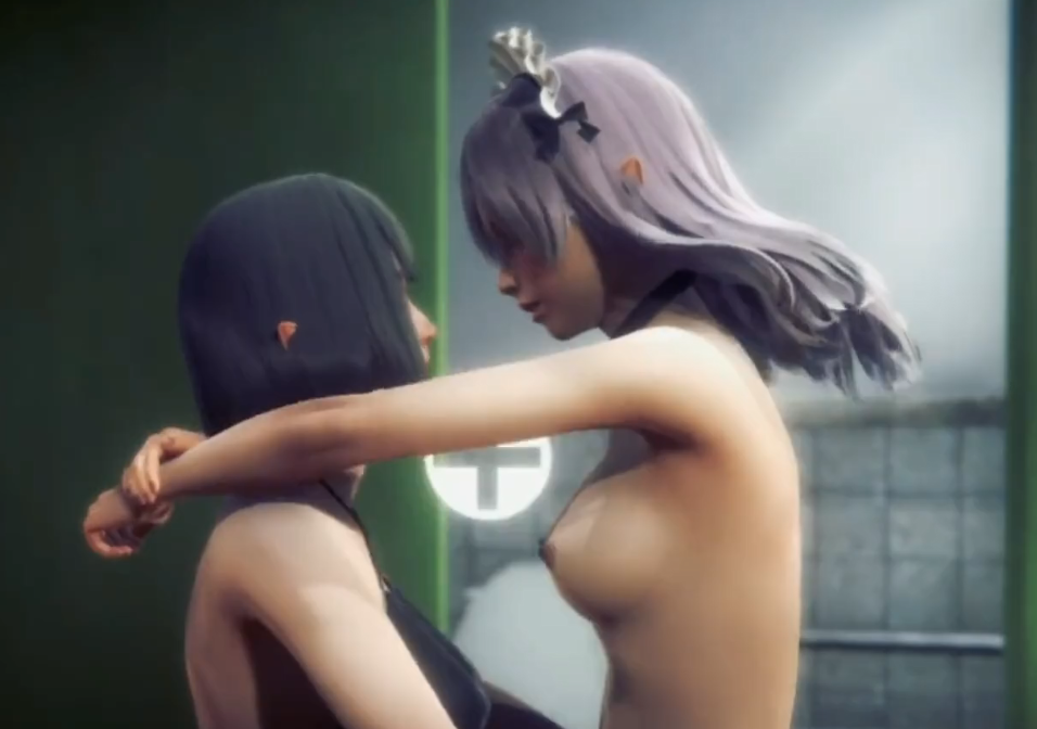 【3D】火辣妹子和女仆在厕所里性爱 海报